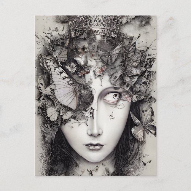 Mineur pleine de papillons Carte postale (Devant)