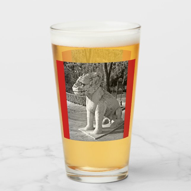 Ming Tombs Dragon B&W Glas (Vorne (Gefüllt))