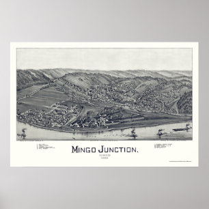 Mingo Junction, OH Panorama Karte - 1895 Poster