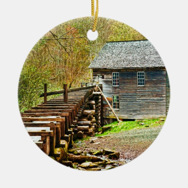 Mingus Mühle, Great Smoky Mountains Keramik Ornament (Vorne)