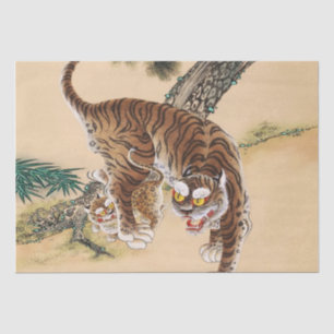 Minhwa Koreanischer hässlicher Tiger Seidenpapier