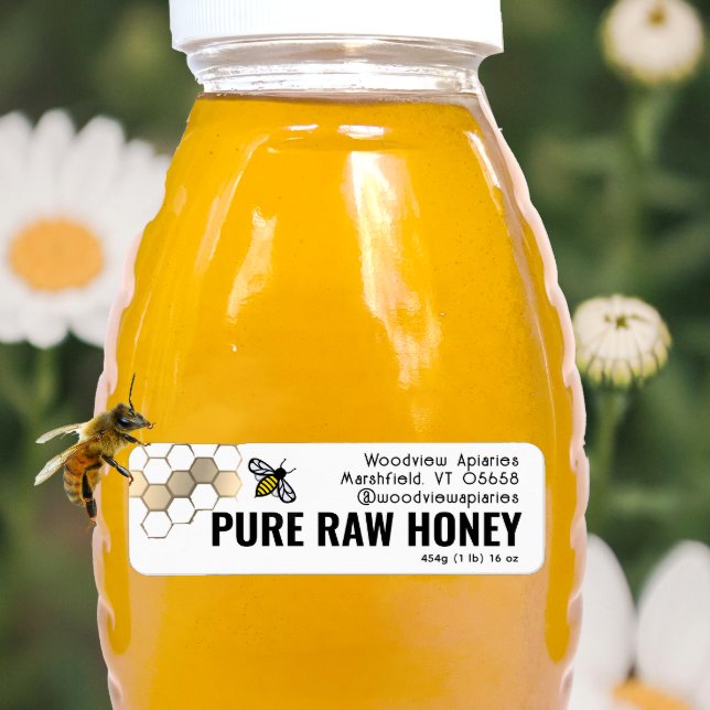 Mini 2,25" Honey Label Niedliche Bienen & Goldwabe (Von Creator hochgeladen)