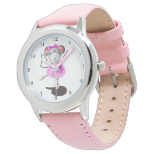 Mini 2 - Montre en cuir rose pour enfant