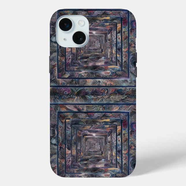 Mini Abstrait Infinity Motif iPhone 15 Plus Coque (Verso)