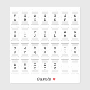 Mini-Alphabet-Index-Tab-Seitenteiler-Tab gefaltet  Aufkleber