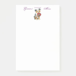 Mini American Shepherd Heart Mama Post-it Klebezettel