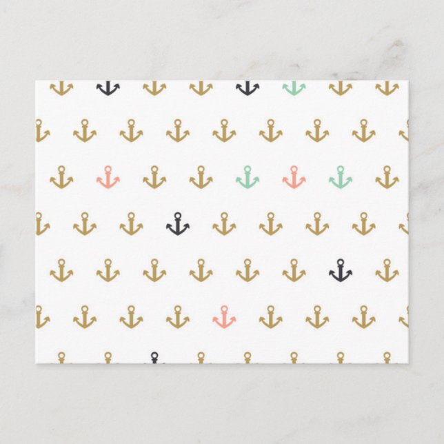 Mini Anchor Muster Postkarte (Vorderseite)