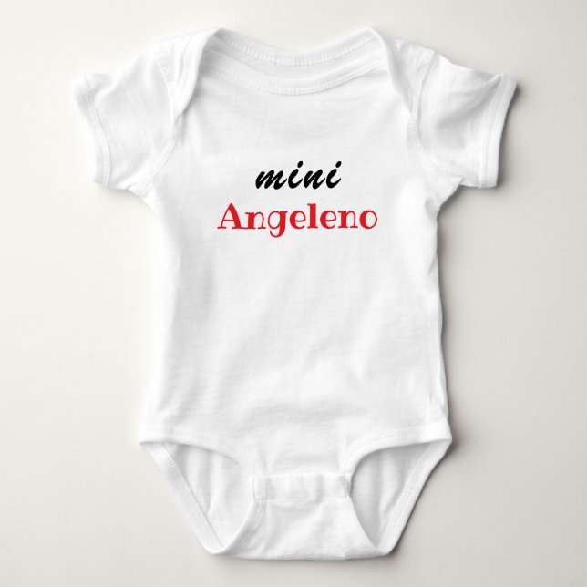 Mini Angeleno, Babygeschenk, Mädchen, Junge, Unise Baby Strampler (Vorderseite)