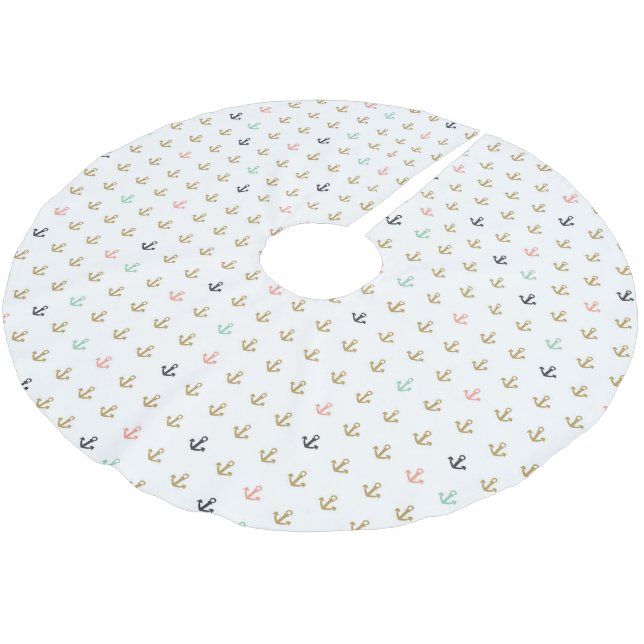 Mini-Ankermuster Polyester Weihnachtsbaumdecke (Schrägansicht)