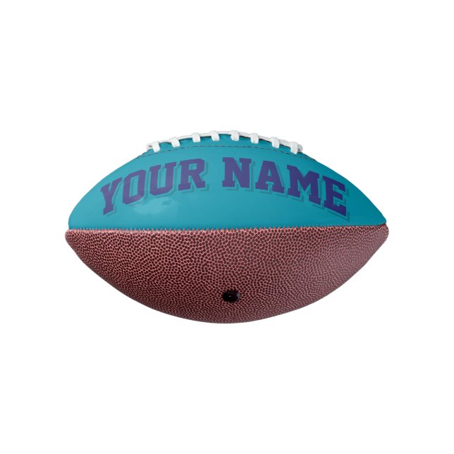 Mini AQUAMARIN UND NAVY BLUE Personalisiert Footba Football (Gedreht 270)