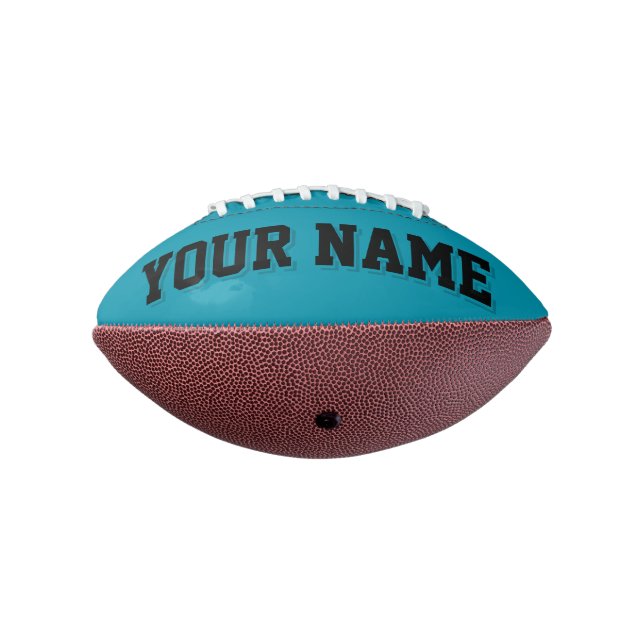Mini-AQUAMARIN- UND SCHWARZER Personalisierter Fuß Football (Gedreht 270)