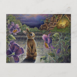 Mini Art Rabbit Dreams Fantasy Postcard Postkarte