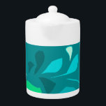 Mini-Art Teapot<br><div class="desc">Grüne Minze und türkisfarbene Menthol-Blätter dekorieren auf dieser Basis Teekanne.</div>