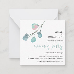 MINI Artsy Eucalyptus Mariage Soirée Invitation