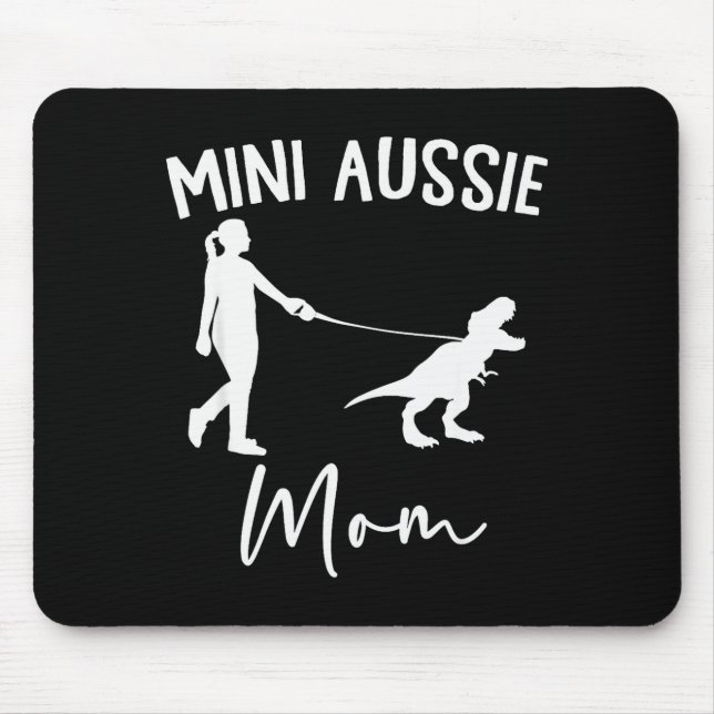 Mini Aussie Mom Australian Shepherd Dog Dinosaur W Mousepad (Vorne)