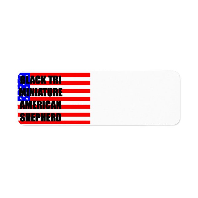 Mini-aussie Namensflagge schwarz tri (Vorne)