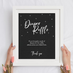 Mini-Baby-Duschspiele Windeln Raffle-Zeichen Poster