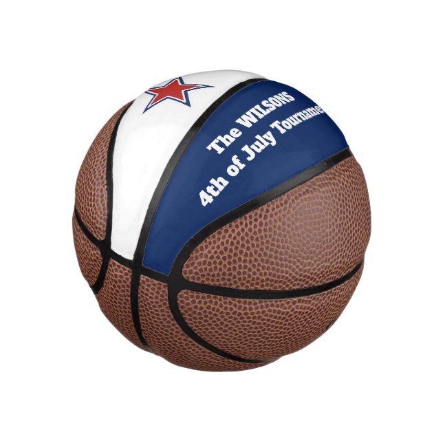 Mini Ballon De Basket 4 juillet personnalisé/Red Star (Incliné)