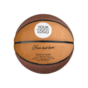 Mini Ballon De Basket Ajouter un logo avec un texte personnalisé Société