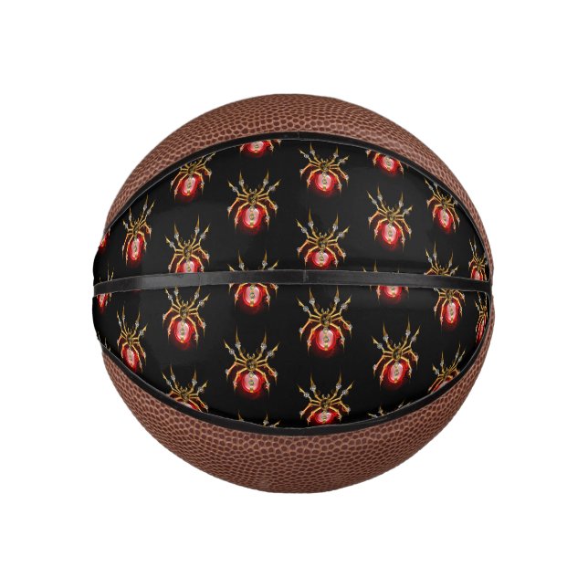 Mini Ballon De Basket Araignée en vapeur noire (Devant)
