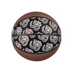 Mini Ballon De Basket Art symbolique floral Namaste