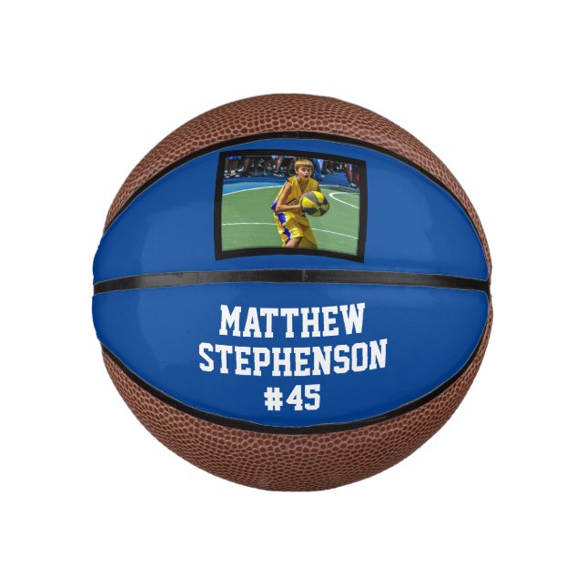Mini Ballon De Basket Balle Basket Bleu Photo (Devant)