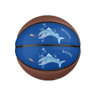 Mini Ballon De Basket Barracuda poisson affamé de la pêche dessin animé