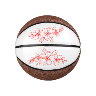 Mini Ballon De Basket Basket-ball avec fleur rouge