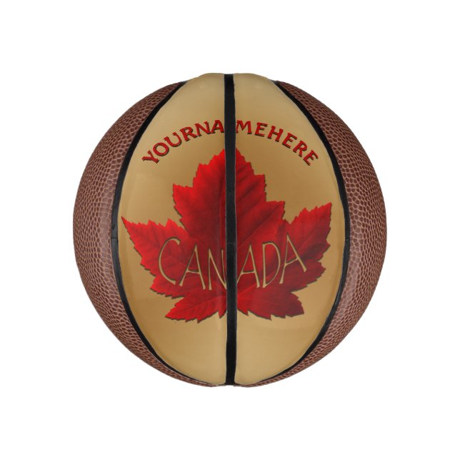 Mini Ballon De Basket Basket-ball canadien Boules Feuille d'érable perso (Vertical)