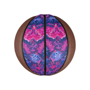 Mini Ballon De Basket Bisexual Dragon Damask - Bi Pride Drapeau Couleurs