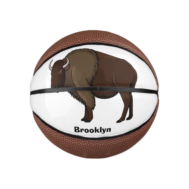 Mini Ballon De Basket Bonne illustration de bison américain (Devant)