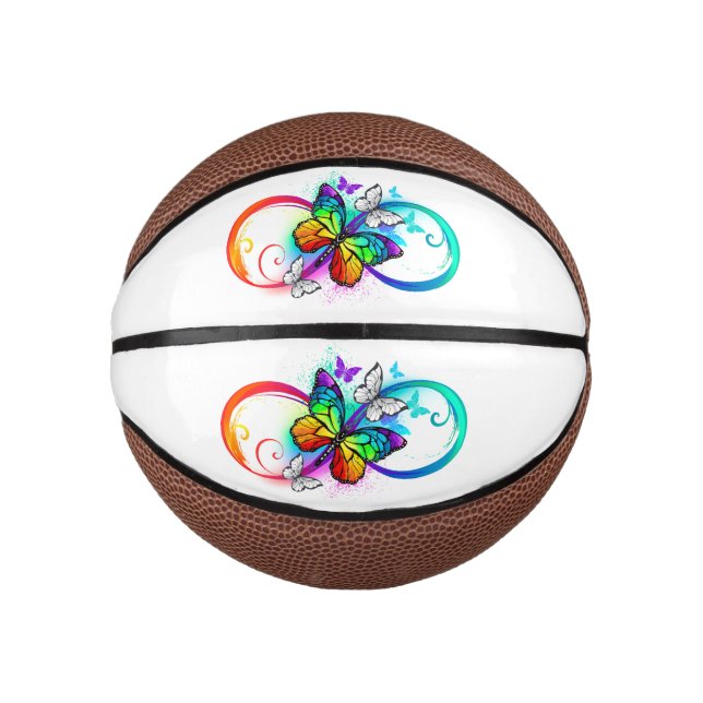Mini Ballon De Basket Bright infinity with rainbow butterfly (Devant)