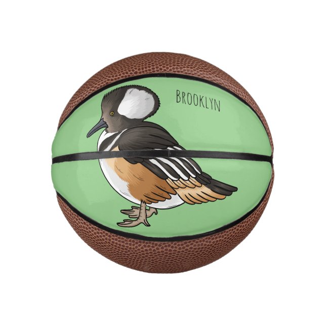 Mini Ballon De Basket Caricature à capuchon d'oiseau marchand (Devant)
