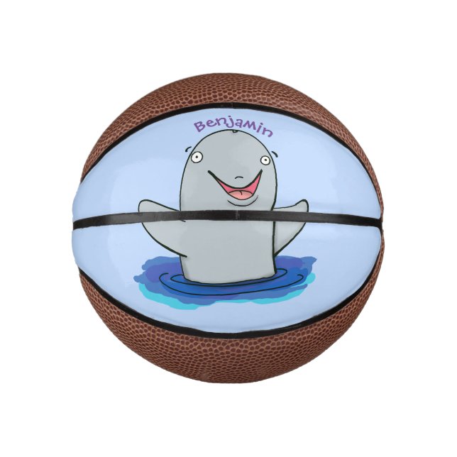Mini Ballon De Basket Caricature adorable de marsouin (Devant)