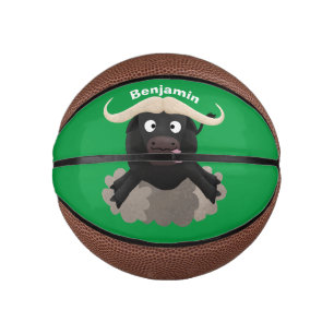 Mini Ballon De Basket Caricature amusante de buffle d'eau courante