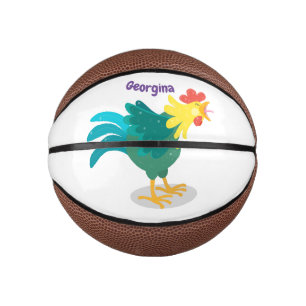Mini Ballon De Basket Caricature amusante du coq à rames