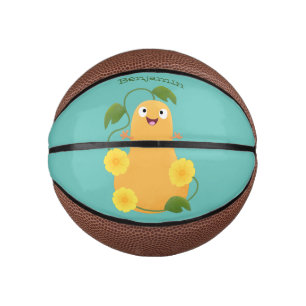 Mini Ballon De Basket Caricature citrouille gourde en beuret joyeux