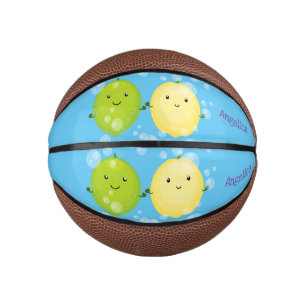 Mini Ballon De Basket Caricature de chaux de citron joyeux