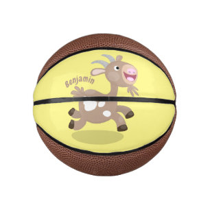 Mini Ballon De Basket Caricature de chèvre billy joyeux