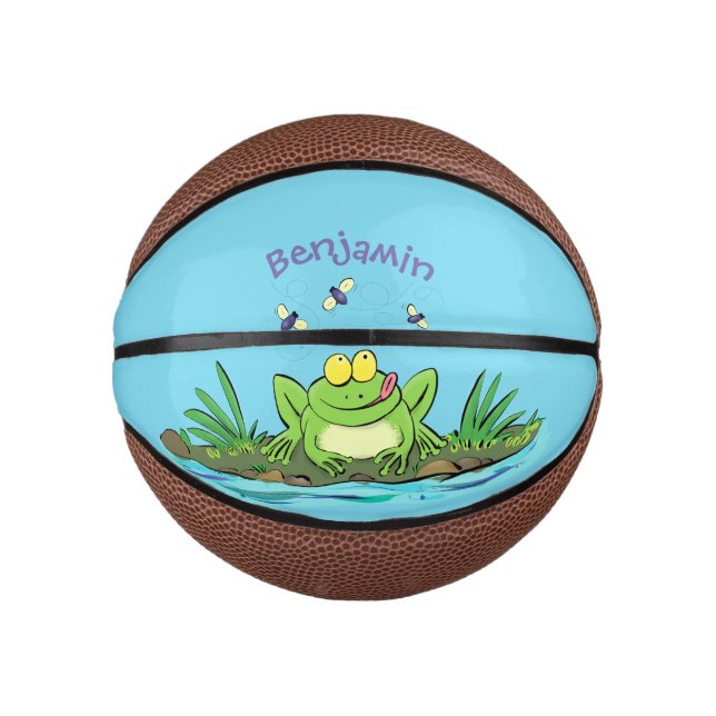 Mini Ballon De Basket Caricature de grenouille vert mignon (Devant)