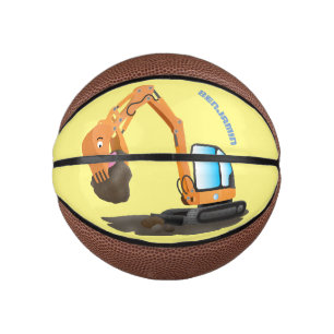 Mini Ballon De Basket Caricature de la pelle orange
