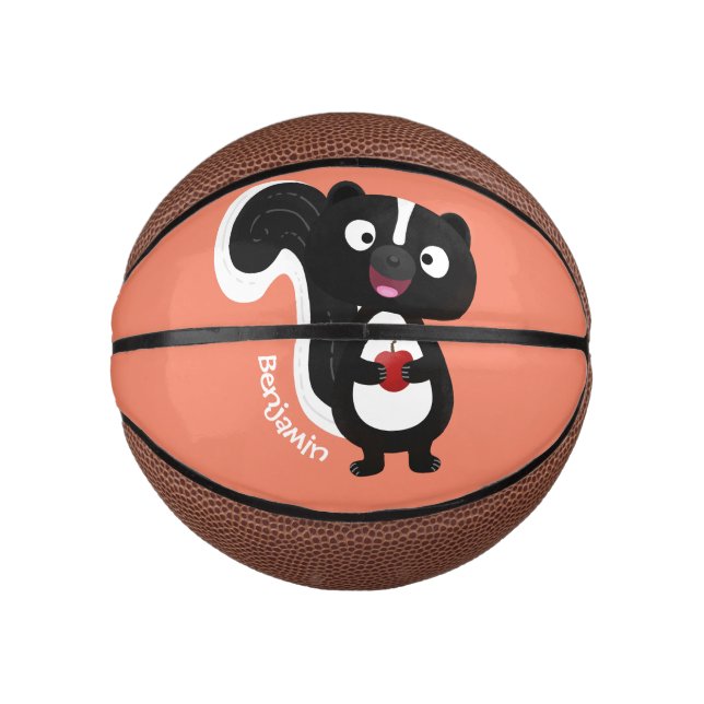Mini Ballon De Basket Caricature de skunk jote happy (Devant)