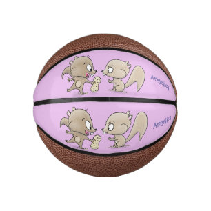 Mini Ballon De Basket Caricature d'écureuils marrants