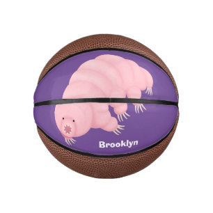 Mini Ballon De Basket Caricature d'ours d'eau tardigrade rose mignon