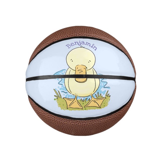 Mini Ballon De Basket Caricature jaune mignon pour canard bébé (Devant)