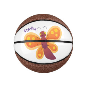 Mini Ballon De Basket Caricature joli papillon orange