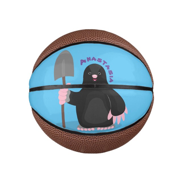 Mini Ballon De Basket Caricature mole joyeux (Devant)