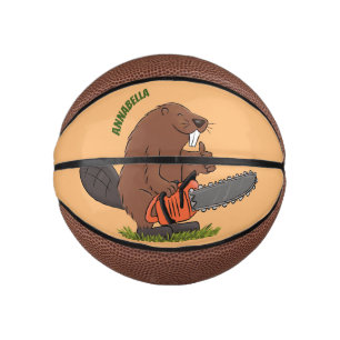 Mini Ballon De Basket Castor drôle avec humour de dessin animé de tronço