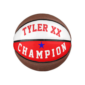 Mini Ballon De Basket Champion Rouge et Blanc