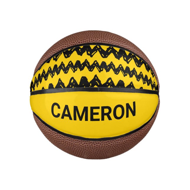 Mini Ballon De Basket Charlie Brown Zig Zag Motif (Devant)